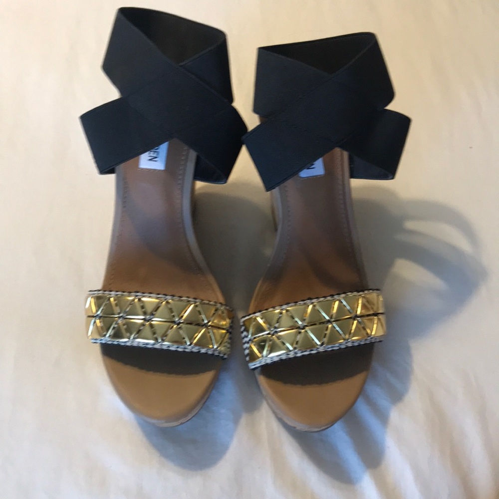 Steve Madden Wedge Sandal with Black ankle strap